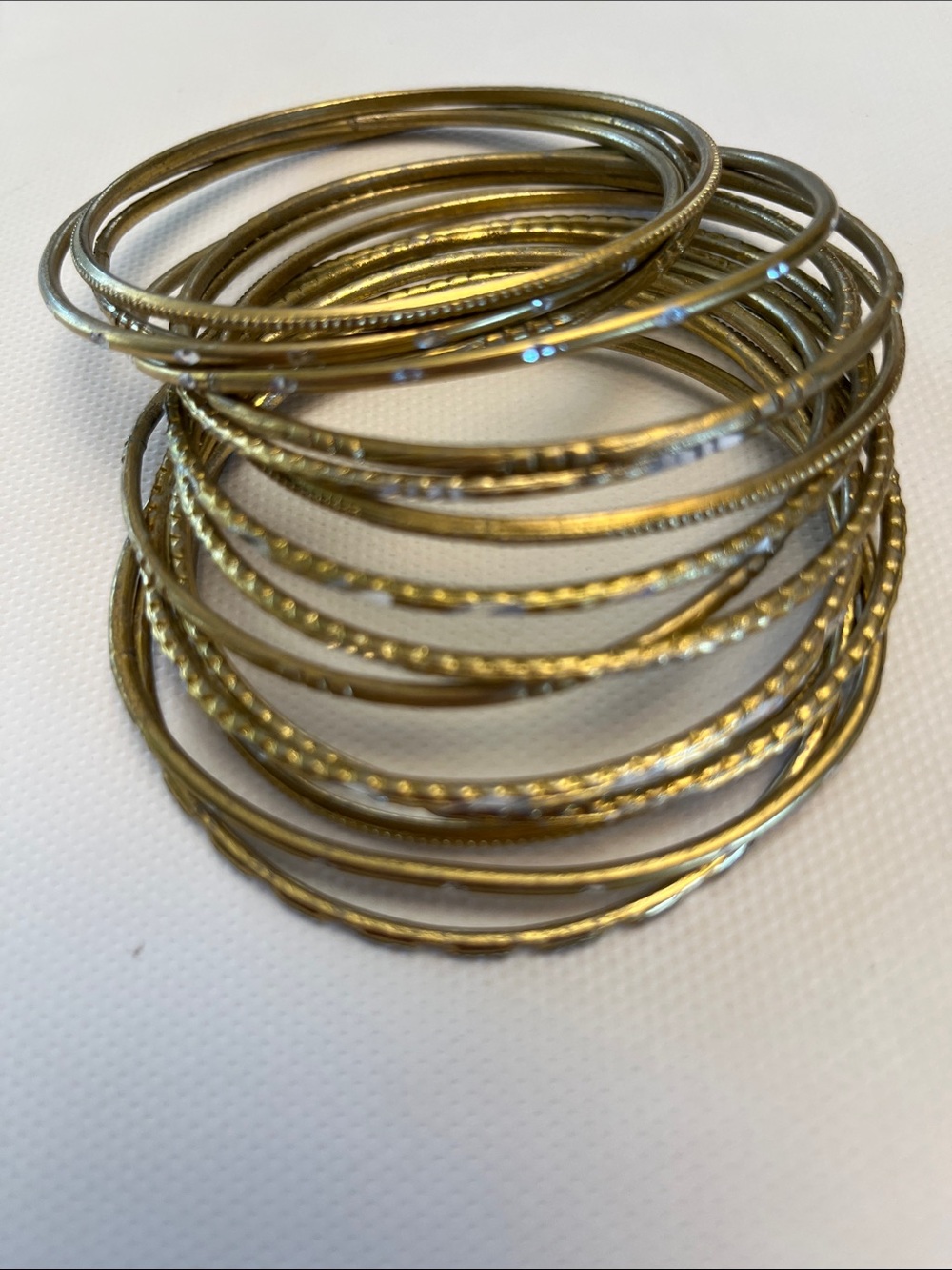 Gold-Tone Multi-Bangle Bracelet Stack - Women Jewelry